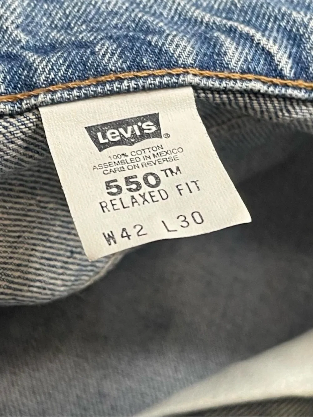 Vintage 90s Levi's 550 Orange Tab Relaxed Fit Men's Jeans Blue Wash 42x30